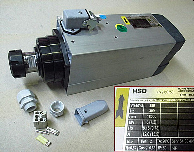 Шпиндель HSD 6(7,2) кВт, 18000 об/мин, AT/MT 1090-140 для Beaver 2513AVT6